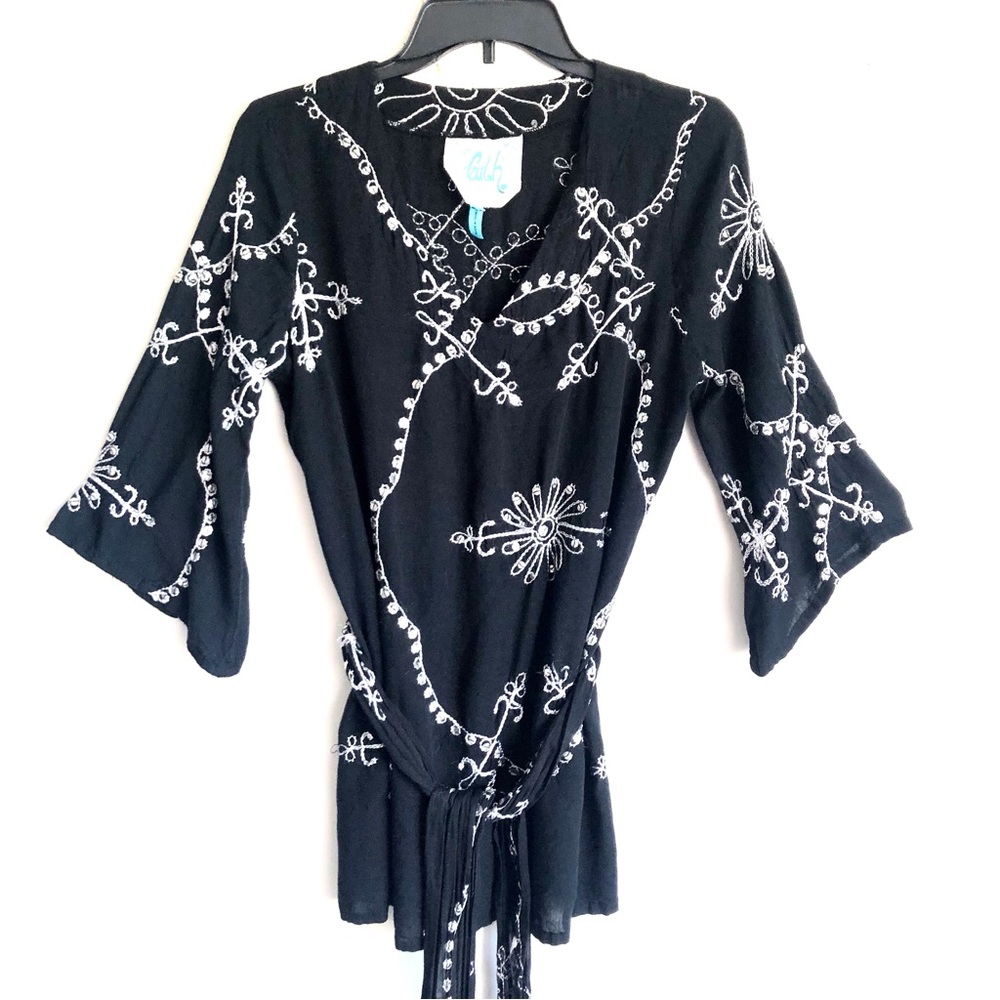 Faith Embroidered Sequins Boho Top